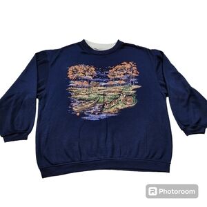 Vintage Basic Editions Fall Cabincore Graphic Grandma Sweatshirt